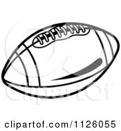 Clipart Of A Black And White American Football 2 Royalty Free Vector Illustration