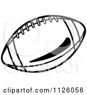 Clipart Of A Black And White American Football 1 Royalty Free Vector Illustration