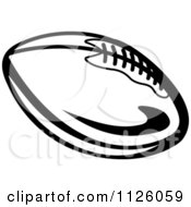 Clipart Of A Black And White American Football 6 Royalty Free Vector Illustration