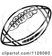 Clipart Of A Black And White American Football 5 Royalty Free Vector Illustration