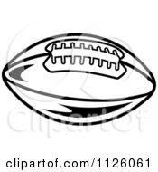 Clipart Of A Black And White American Football 4 Royalty Free Vector Illustration