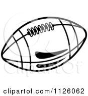 Clipart Of A Black And White American Football 8 Royalty Free Vector Illustration