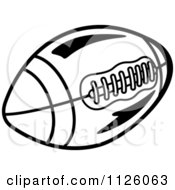 Clipart Of A Black And White American Football 3 Royalty Free Vector Illustration