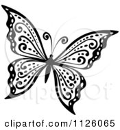 Clipart Of A Black And White Butterfly 29 Royalty Free Vector Illustration