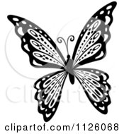 Clipart Of A Black And White Butterfly 26 Royalty Free Vector Illustration