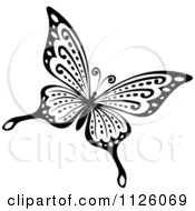 Clipart Of A Black And White Butterfly 27 Royalty Free Vector Illustration