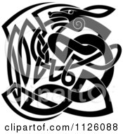 Clipart Of A Black And White Celtic Dog Knot 2 Royalty Free Vector Illustration
