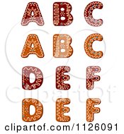 Christmas Gingerbread Cookie Letters A Through F