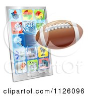 Poster, Art Print Of 3d Football Flying Through And Breaking A Smart Cell Phone Screen