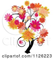 Poster, Art Print Of Tree With Swirl Branches And Flowers