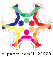 Poster, Art Print Of Abstract Colorful Diverse People Forming A Snowflake