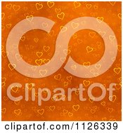 Clipart Of A Seamless Orange Heart Texture Background Pattern Royalty Free CGI Illustration