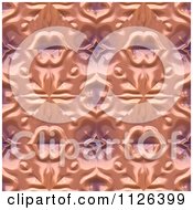 Clipart Of A Seamless Orange Floral Gaudy Texture Background Pattern Royalty Free CGI Illustration