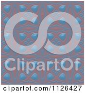Clipart Of A Seamless Blue Floral Gaudy Texture Background Pattern Royalty Free CGI Illustration