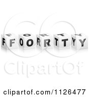 Clipart Of 3d FORTY Cubes Royalty Free Vector Illustration