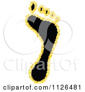 Poster, Art Print Of Black Human Footprint With Yellow Bubbles