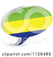 Clipart Of A 3d Gabon Flag Chat Balloon Royalty Free Vector Illustration