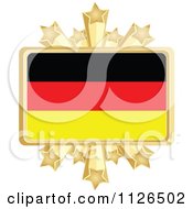 Poster, Art Print Of German Flag With A Golden Stars Frame