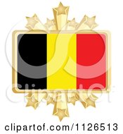 Clipart Of A Belgium Flag With A Golden Stars Frame Royalty Free Vector Illustration by Andrei Marincas