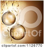 Poster, Art Print Of 3d Golden Christmas Ornaments Over Sparkles