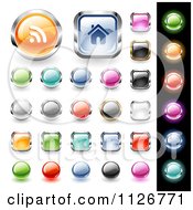 Clipart Of 3d Colorful Website Icon Button Design Elements Royalty Free Vector Illustration by TA Images #COLLC1126771-0125