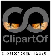 Clipart Of Evil Orange Eyes On Black Royalty Free Vector Illustration