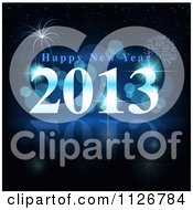 Poster, Art Print Of Blue Happy New Year 2013 Firework Background