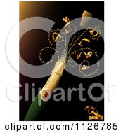 Poster, Art Print Of Cork Flying Off Of A Bottle Of Champagne With Ribbons