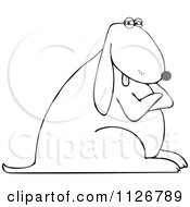 Poster, Art Print Of Outlined Stubborn Dog With Folded Arms