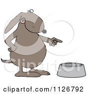 Poster, Art Print Of Angry Dog Pointing To An Empty Food Bowl