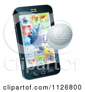 Poster, Art Print Of 3d Golf Ball Flying Through And Breaking A Cellphone Screen