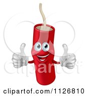 Clipart Of A Happy Dynamite Mascot Holding Two Thumbs Up Royalty Free Vector Illustration