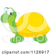 Cartoon Of A Happy Cute Tortoise Royalty Free Vector Clipart by Alex Bannykh