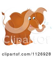 Cartoon Of Colored And Outlined Elephants Squirting From Their Trunks Royalty Free Clipart