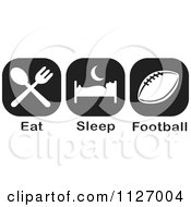 Poster, Art Print Of Black And White Eat Sleep Football Icons