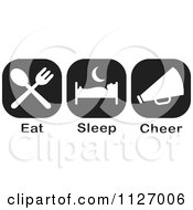 Poster, Art Print Of Black And White Eat Sleep Cheer Icons