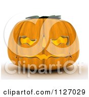 Poster, Art Print Of 3d Carved Jackolantern Halloween Pumpkin