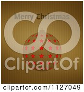Clipart Of A Merry Christmas Greeting And Starry Bauble On Corrugated Cardboard Royalty Free Illustration by elaineitalia