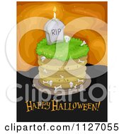 Graveyard Cake With Happy Halloween Text