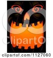 Poster, Art Print Of Illuminated Open Mouthed Jackolantern Halloween Pumpkin