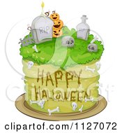 Happy Halloween Graveyard Cake