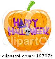 Poster, Art Print Of Pumpkin With Happy Halloween Text