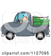 Cartoon Of A Farmer Driving A Truck With Corn In The Bed Royalty Free Vector Clipart by djart