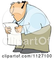 Poster, Art Print Of Chubby Man Reading A Newspaper In Shock