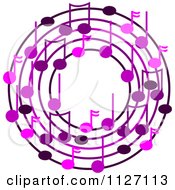 Poster, Art Print Of Ring Or Wreath Of Purple Music Notes