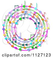 Poster, Art Print Of Ring Or Wreath Of Colorful Music Notes With Shadows