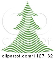 Clipart Of A Green Wave Christmas Tree Royalty Free Vector Illustration