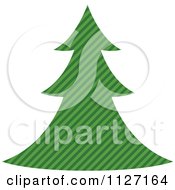 Clipart Of A Green Diagonal Striped Christmas Tree Royalty Free Vector Illustration by dero