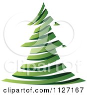 Clipart Of A Paper Spiral Christmas Tree Royalty Free Vector Illustration