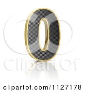 Poster, Art Print Of 3d Gold Rimmed Perforated Metal Number 0